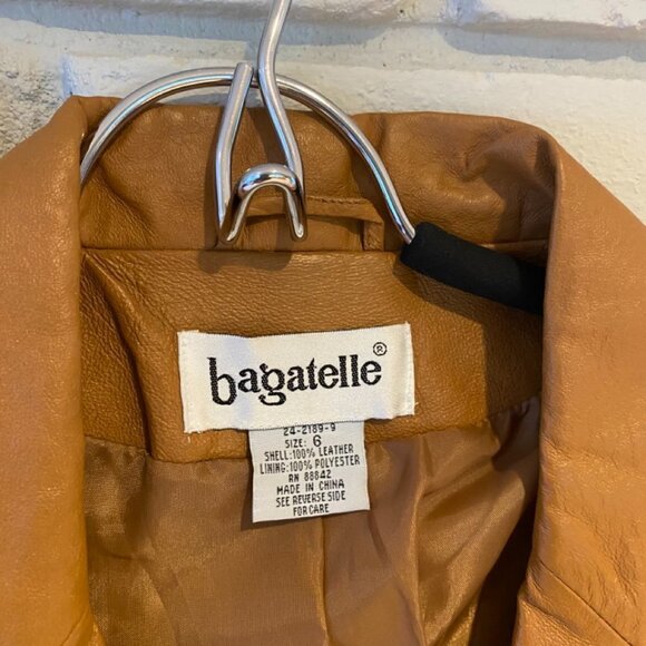 Bagatelle 100% Leather Blazer in Camel Women's Size 6 #002 - Picture 2 of 8